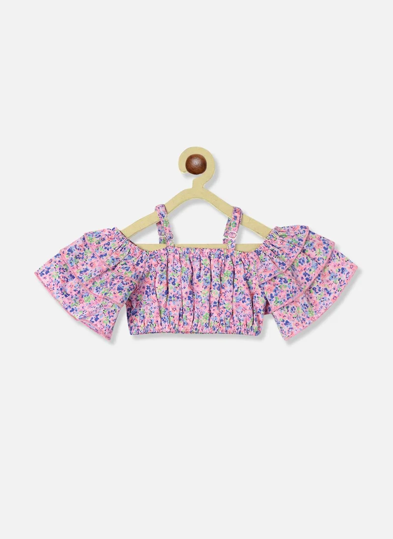 Nautinati  Nautinati Girls' Cotton All-over Floral Printed Top and Shorts Co-ord Set for Women | Best Price UAE